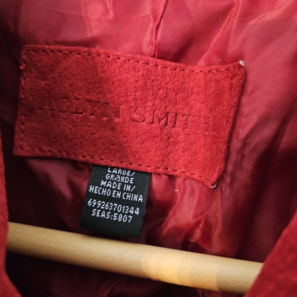 Jaclyn Smith Vintage Leather Jacket Red Fall Winter Blazer Shacket Size Large - Picture 8 of 15